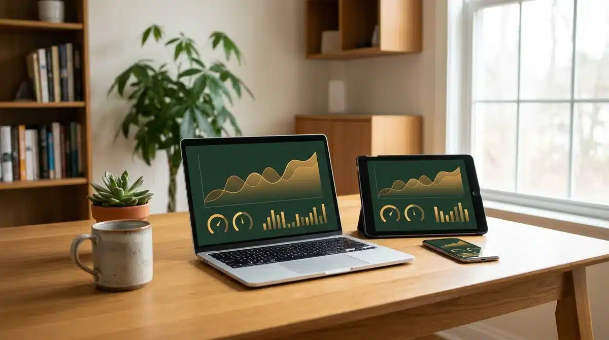 Herramientas SEO: varios paneles de analítica abiertos en un escritorio
