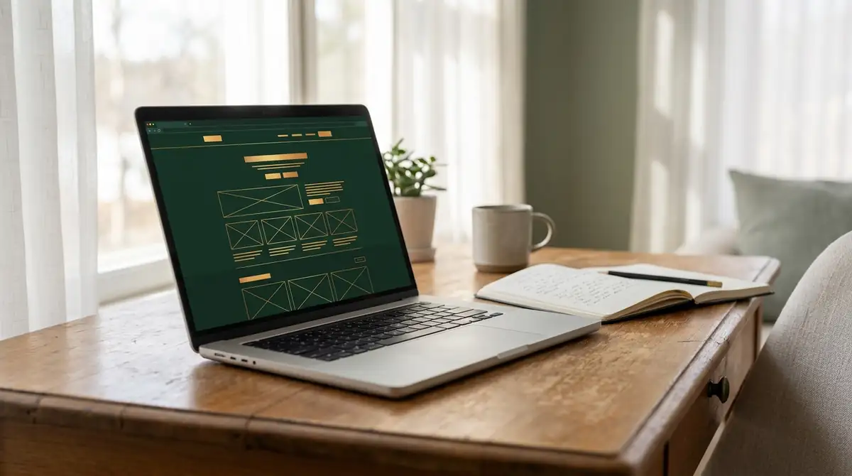 SEO on page: estructura de una página web revisada en un portátil